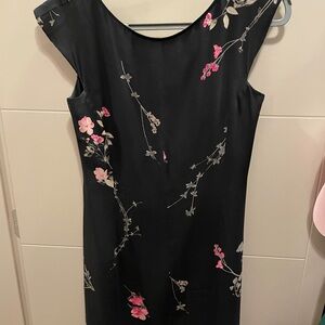 MaxMara Black Dress with Pink Floral Design